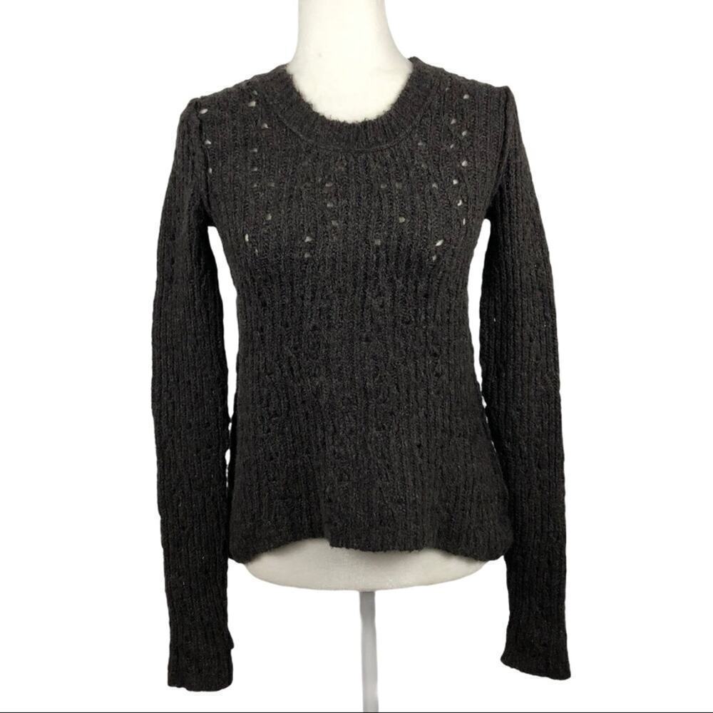Free People General Shrunken Pullover Sweater in Brown XS
